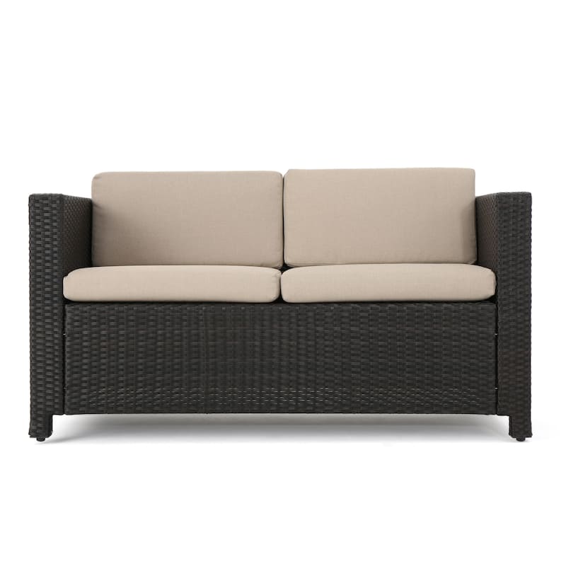 Puerta Outdoor 8-piece Wicker Sofa Chat Set with Cushions by Christopher Knight Home