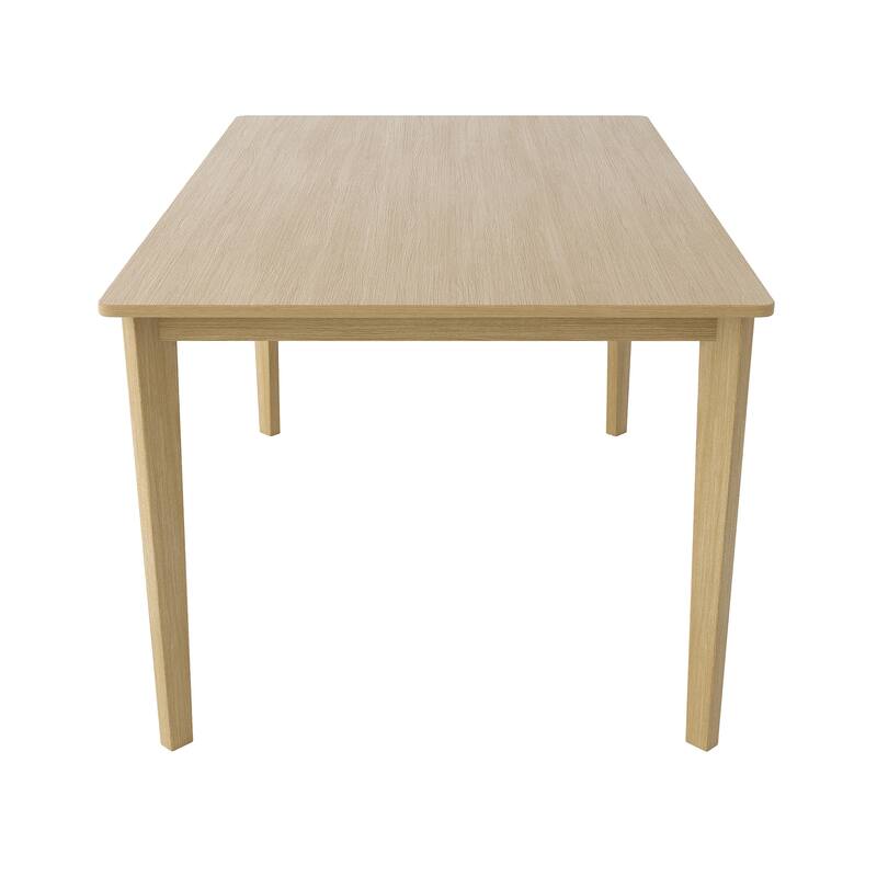 Scandinavian Rectangular Dining Table Solid Wood Natural Finish Multi Functional - Natural Wood