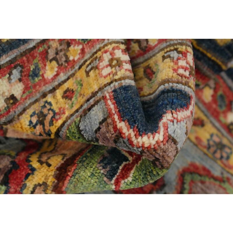 Hand Knotted Oriental 100% Wool Carpet Traditional Floral Red Heriz (serapi) Area Rug - 10' 0'' X 8' 0''