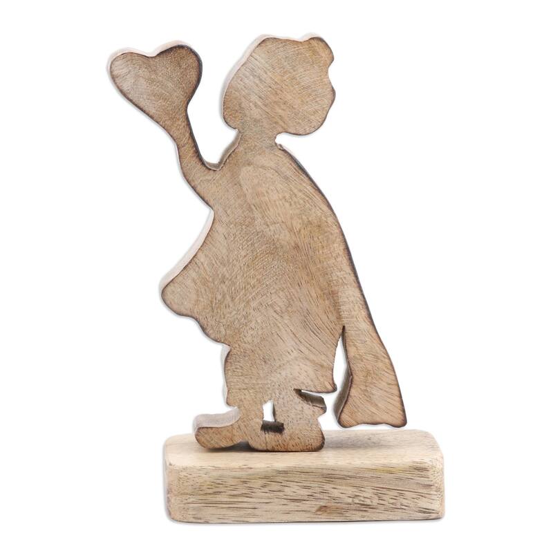 Novica Handmade Loving Messenger Wood Sculpture