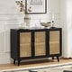 preview thumbnail 45 of 55, Filippo Traditional Rattan 3-Door Sideboard Cabinet by HULALA HOME