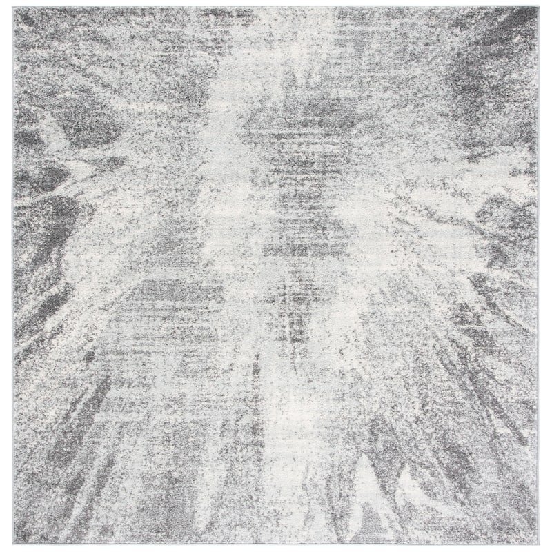 SAFAVIEH Tulum Hortense Modern Abstract Burst Rug - 3' Square - Ivory/Grey