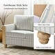 preview thumbnail 14 of 22, Zalma 81"W Farmhouse Nailhead Trimed Textured Striped Linen Sofa with Rolled Arms and Solid Wood Spindle Legs by HULALA HOME