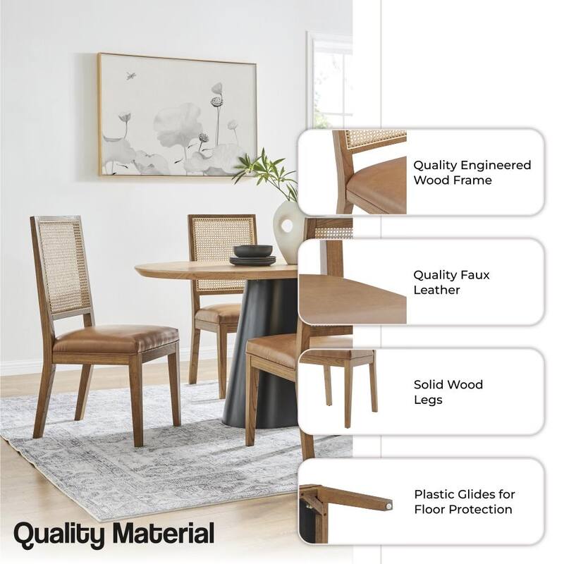 NPD Furniture Dover Faux Leather Dining Side Chair (Set of 2)
