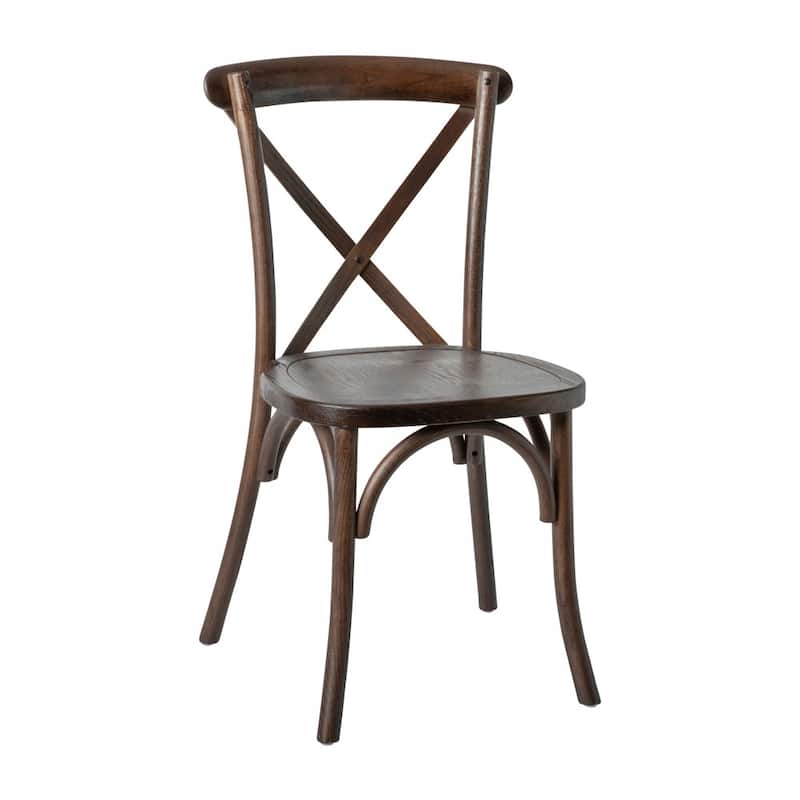 2 Pack Stackable Wood Cross Back Chair