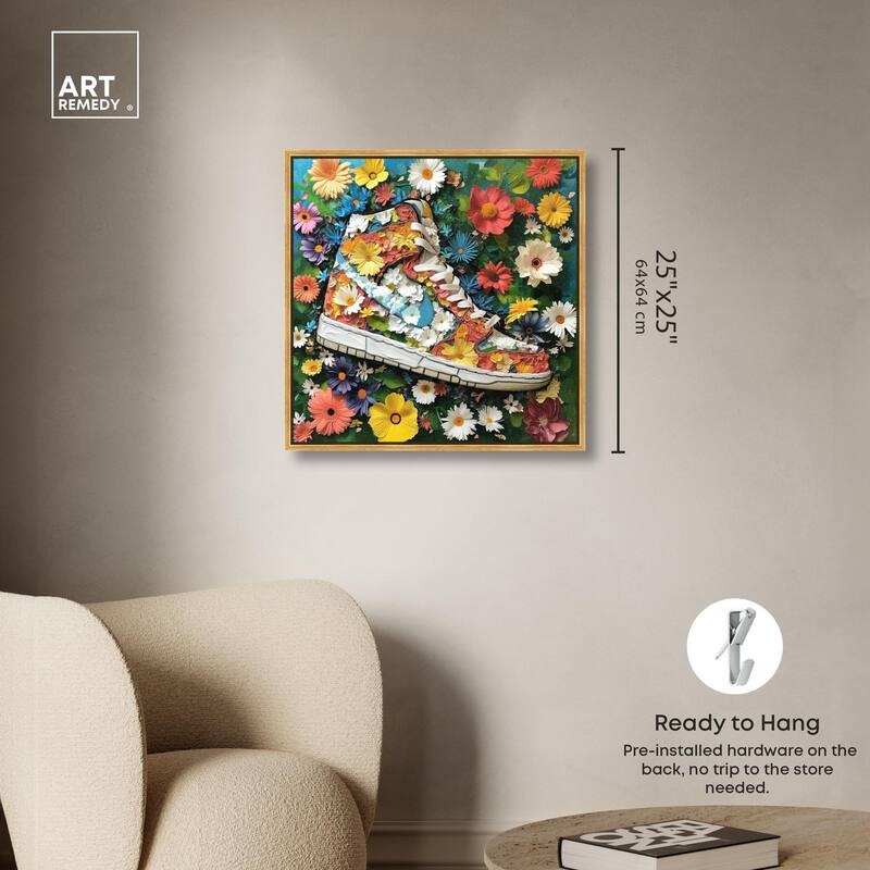 Painted in Floral Sneaker Canvas by Art Remedy