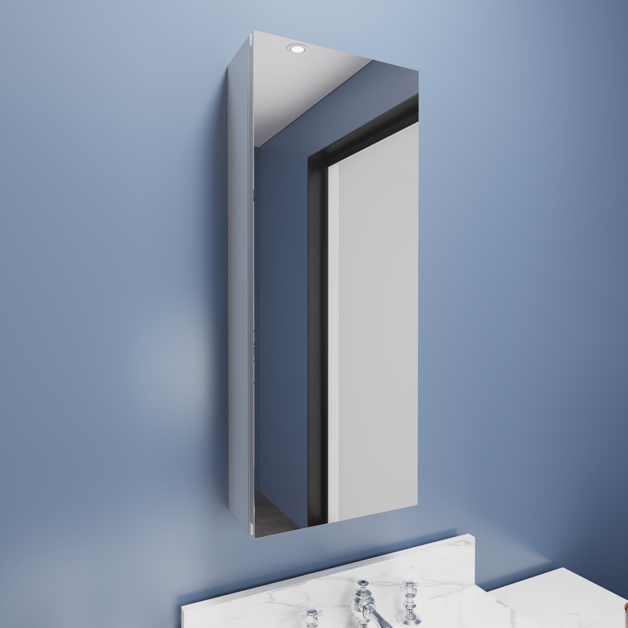 EcoBrite 12 in. W x 30 in. H Rectangular Aluminum Single Medicine Cabinet with Mirror