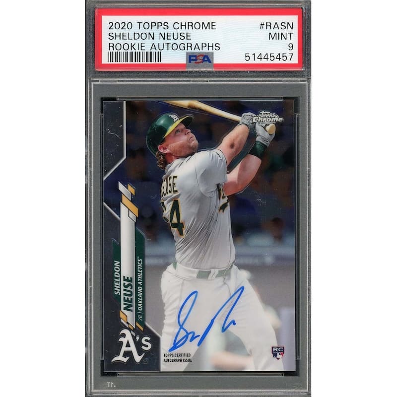 Sheldon Neuse 2020 Topps Chrome Rookie Autographs Card #RASN PSA 9 - 8'6" x 11'6"