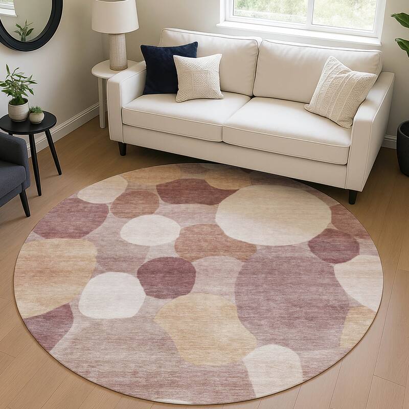 Machine Washable Indoor/ Outdoor Modern Circy Chantille Rug