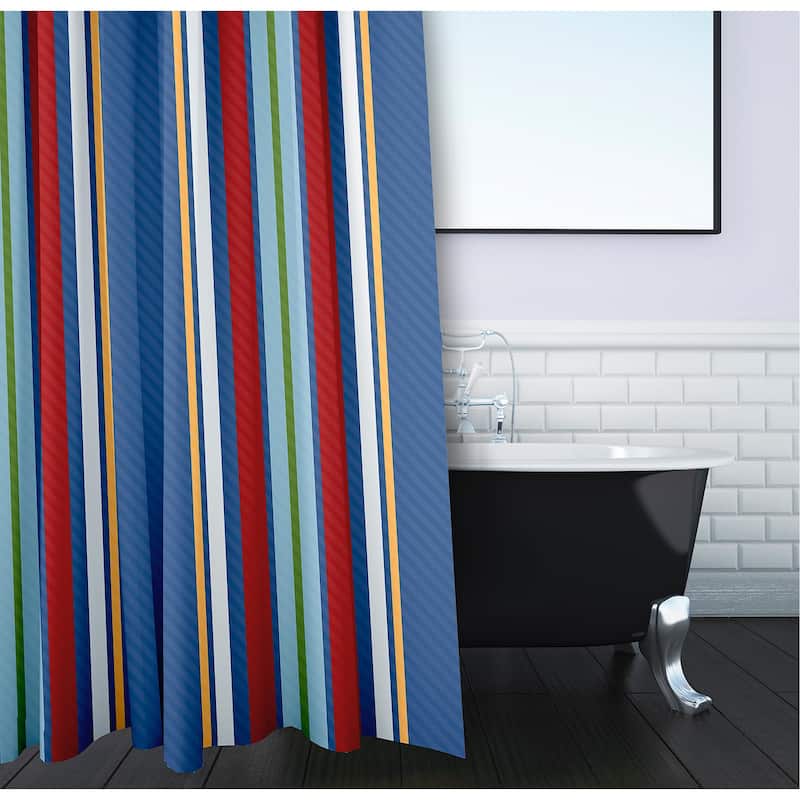 Multi-Stripe Stripe Print Shower Curtain