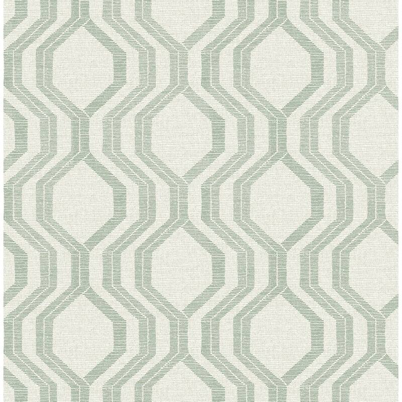 A-Street Prints Burton Green Modern Ogee Wallpaper