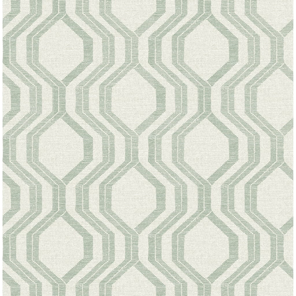 A-Street Prints Burton Green Modern Ogee Wallpaper