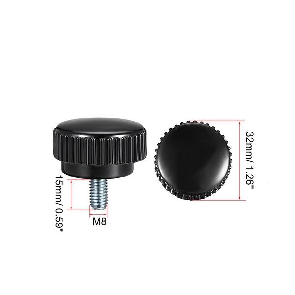 M8 x 15mm Male Thread Knurled Clamping Knobs Grip Thumb Screw on 5Pcs