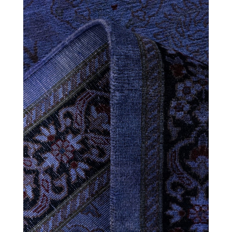 Fine Vibrance, One-of-a-Kind Hand-Knotted Runner Rug - Purple, 2' 8" x 19' 10" - 2' 8" x 19' 10"