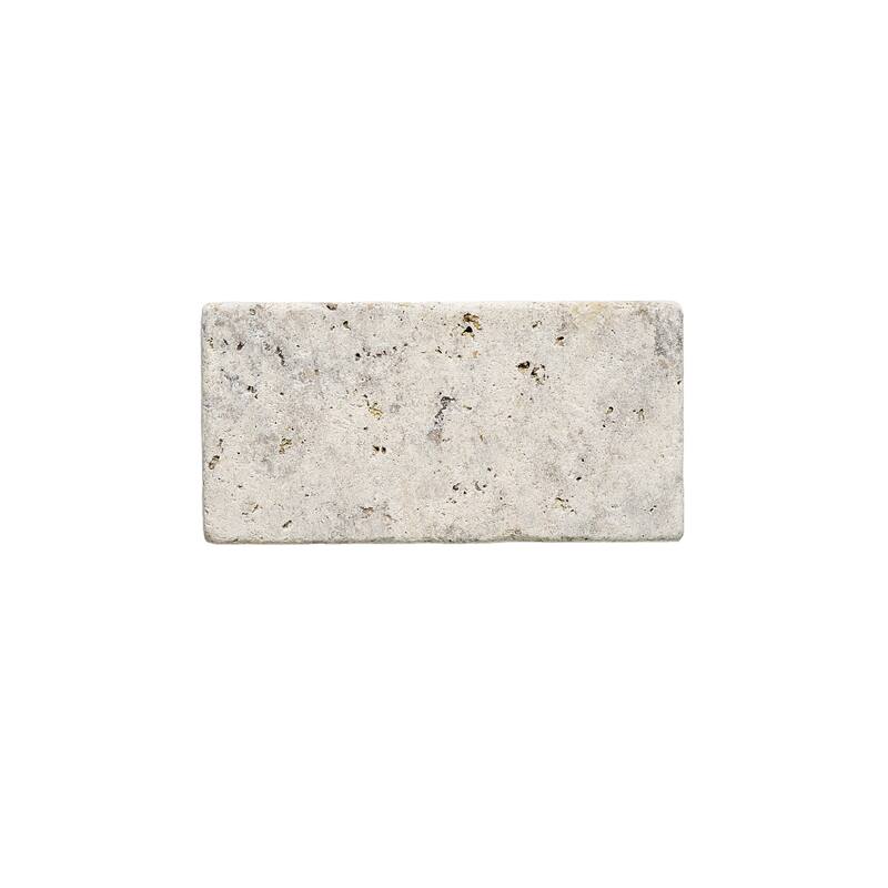 Ivory Travertine 3" x 6" Tumbled Tile - 1 Box (6.00 sqft) - White