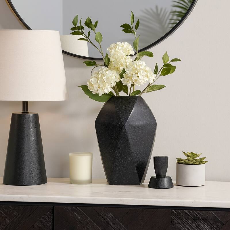 Modern Ceramic Jar with Removeable Lid - Home Decor - 23.0" - Black