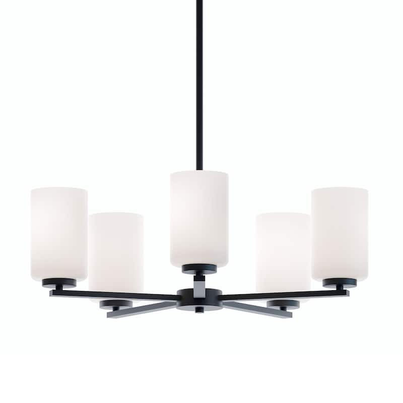 AFX LEOP24MB Leo 5 Light 24" Wide Chandelier - Black
