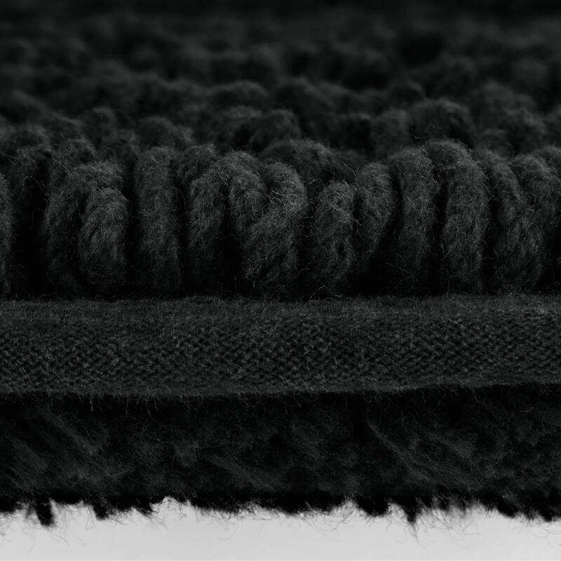 1 PCS 24x44"Tufted 3000 GSM Reversible Bath Rug Black - 4' x 2'