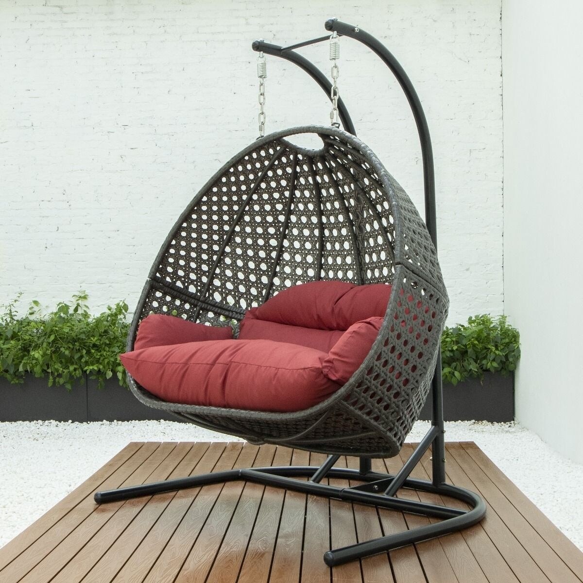 Double outdoor 2025 egg swing chair