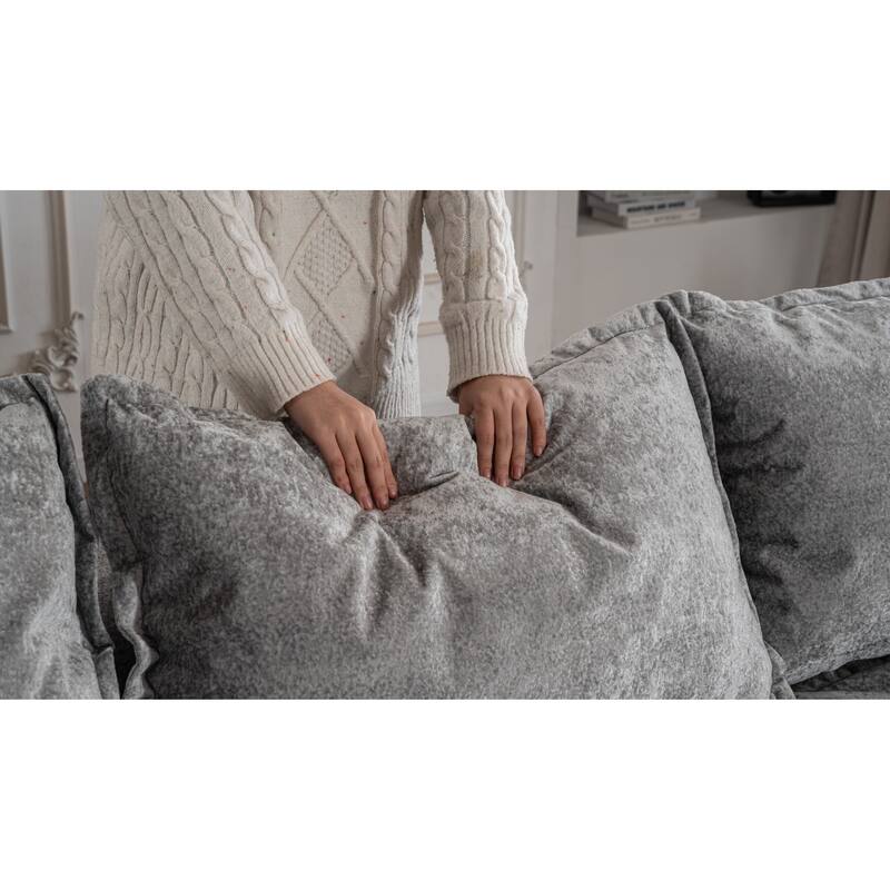 103" L-Shaped Cloud Sectional Sofa with Chaise, Upholstered Boneless Couches for Living Room, Modern Modular Chenille Sofa