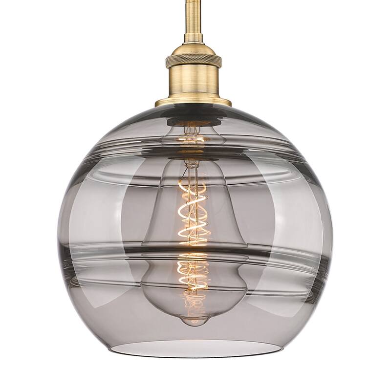 Innovations Lighting 616-1S 11 10 Rochester Pendant Rochester 10" Wide - Brushed Brass / Light Smoke