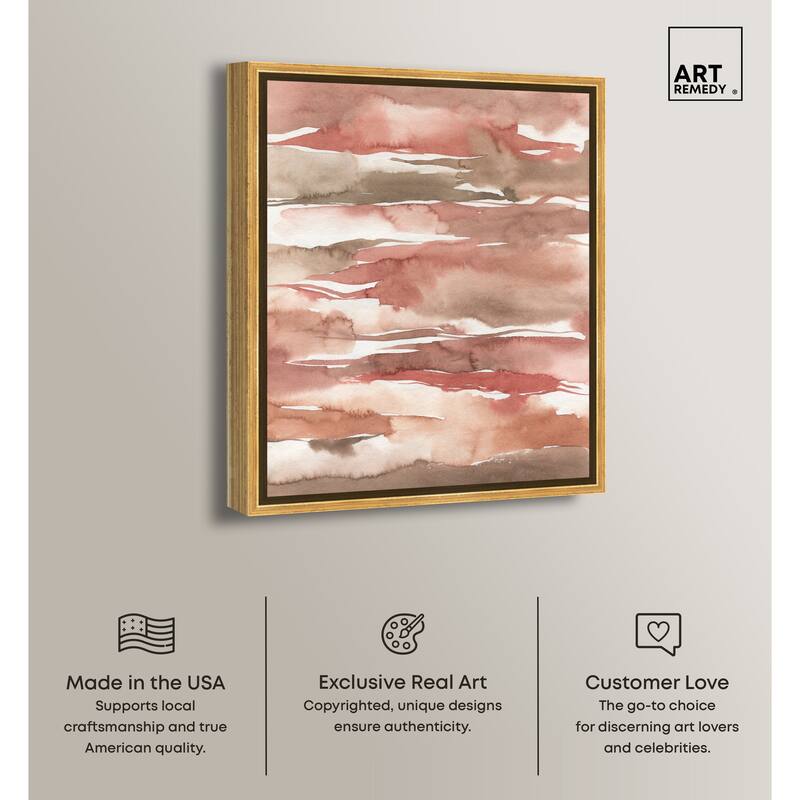 Art Remedy Tone Tinted Powders Framed Boho Abstract 1 Piece Canvas Wall Art