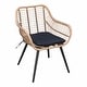 preview thumbnail 4 of 11, 3-Piece Cushioned Bistro Set Patio Wicker Chair