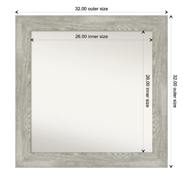 dimension image slide 85 of 113, Dove Greywash Framed Non-Beveled Custom Wall Mirror, Bathroom Vanity Mirror