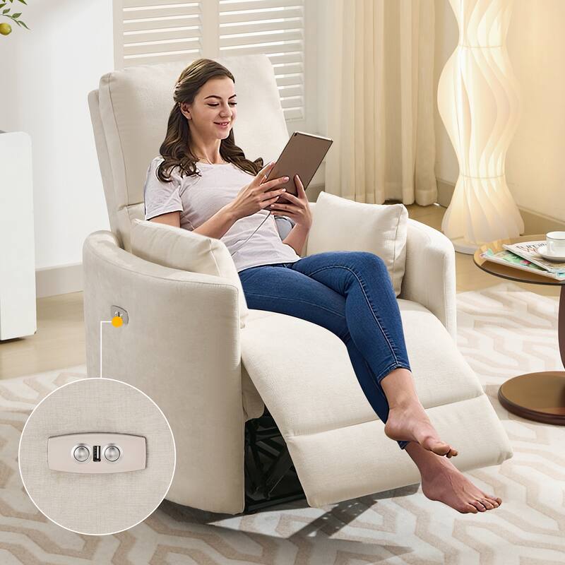 Chenille Power Recliner, 3-position Reclining Chair