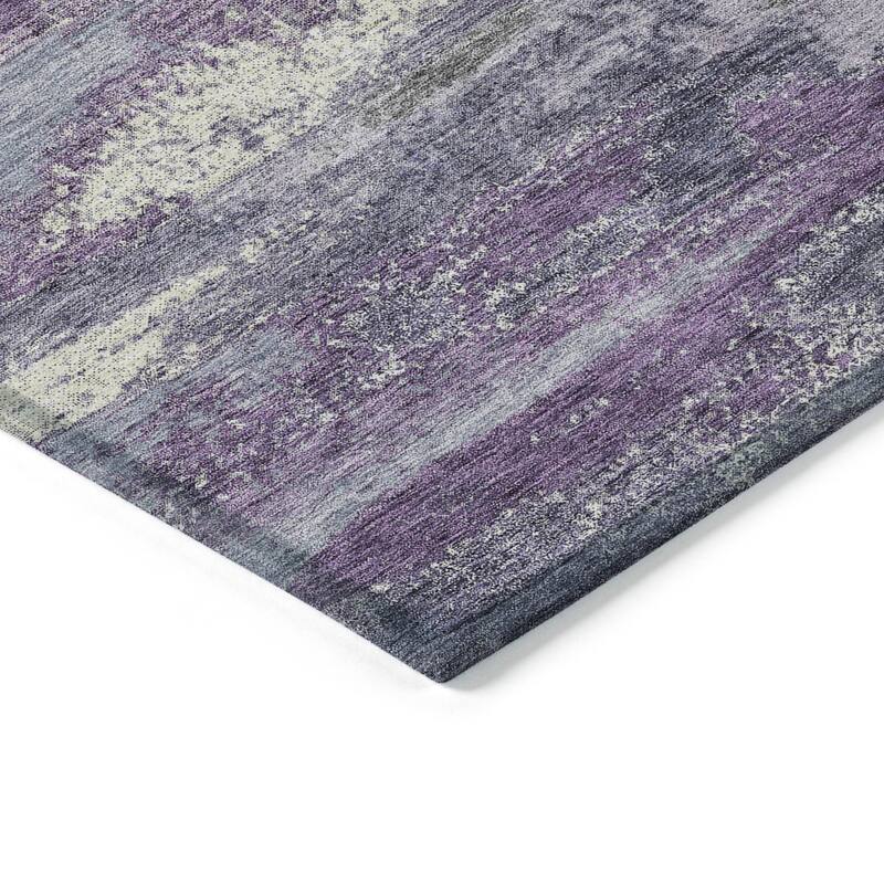 Machine Washable Indoor/ Outdoor Abstract Modern Chantille Rug