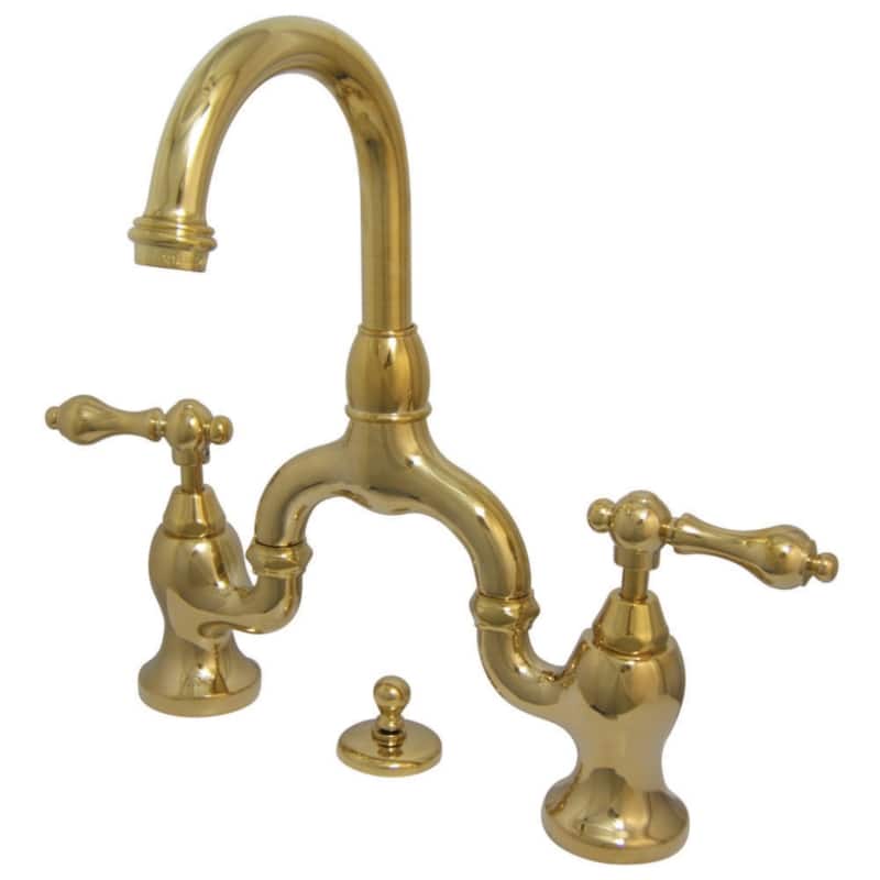 Kingston Brass English Country Bathroom Bridge Faucet - Polished Brass