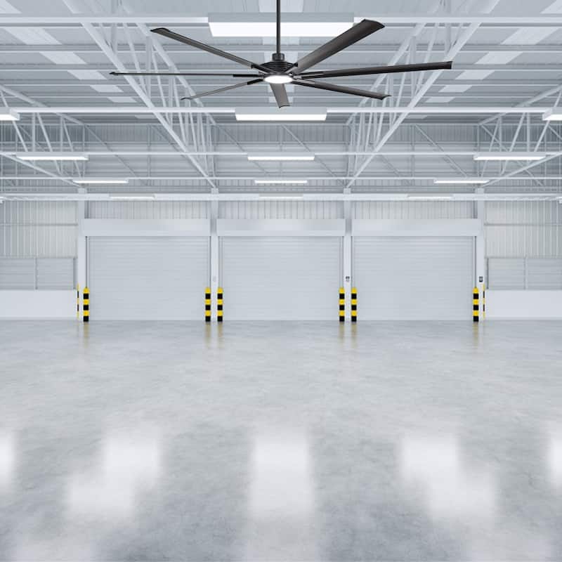 Ceiling Fan Industrial 84" Modern Black 7-Blade LED Light