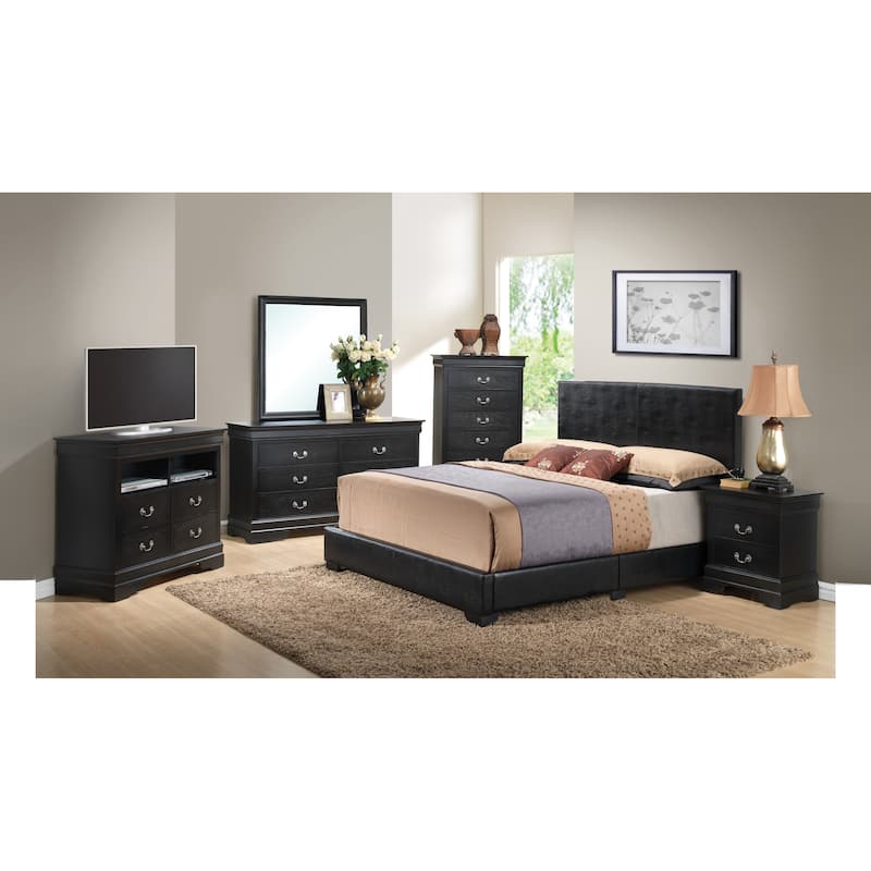 Full Size PU Platform Bed with Foam Filler and Easy Assembly