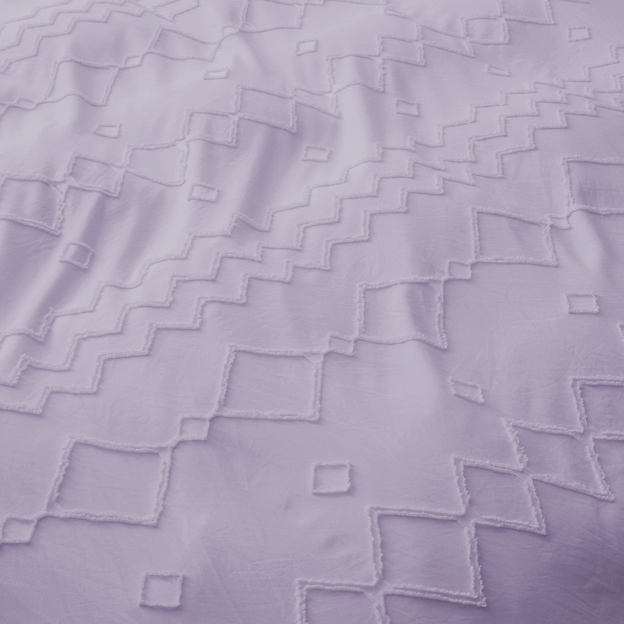 Tufted Clipped Jacquard Geometric Oversized Duvet Cover & - Picture 42 of 127