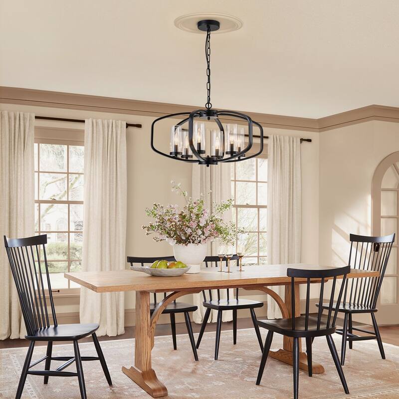 Starsky 6-Light 23in. Modern Farmhouse Unique Ceiling Lights Geometric Lantern Chandelier