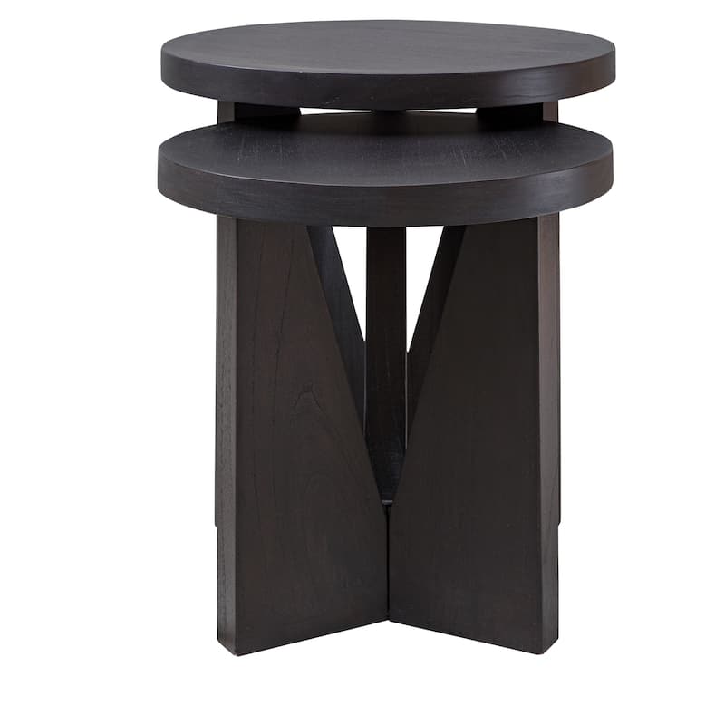 Uttermost Nadette Set of (2) Modern Rustic End Nesting Tables
