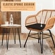 preview thumbnail 28 of 45, 3 Piece Outdoor Wicker Furniture Patio Bistro Set With Cushions for Porch Poolside Garden - 21.2"L x 23.6"W x 31.5"H