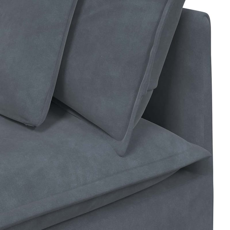 vidaXL Modular Sofa Dark Grey Velvet (100% Polyester), Foam, Metal, Wood - 78.7 x 118.1 x 25.2 in