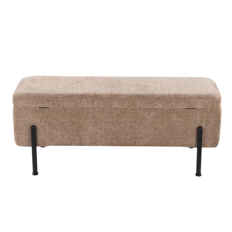 Silver Orchid Galotti Storage Bench with Flip-Top Lid