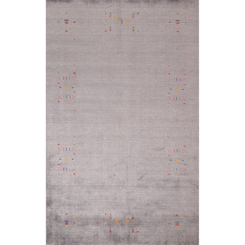 Gabbeh Indian Area Rug Hand-Knotted Tribal Wool Carpet - 5'3"x 7'9"