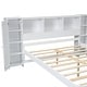 preview thumbnail 25 of 28, Full Size Platform Bed with Storage Headboard, 3 Shelves, 2 Side Lockers, Solid Pine Wood Frame, No Box Spring Required, Grey