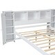 preview thumbnail 22 of 22, Full Size Platform Bed with Storage Headboard, Kids Bed Frame with 3-built-in shelves & 2-side lockers for Bedroom, Grey