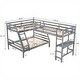 preview thumbnail 4 of 16, Modern L-Shaped Wooden Twin Size Loft Bed and Twin over Full Bunk Bed with Built-in Desk,Easy Assembly