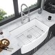 preview thumbnail 7 of 5, Farmhouse Kitchen Sink Ceramic Arch Edge Apron Front Single Bowl