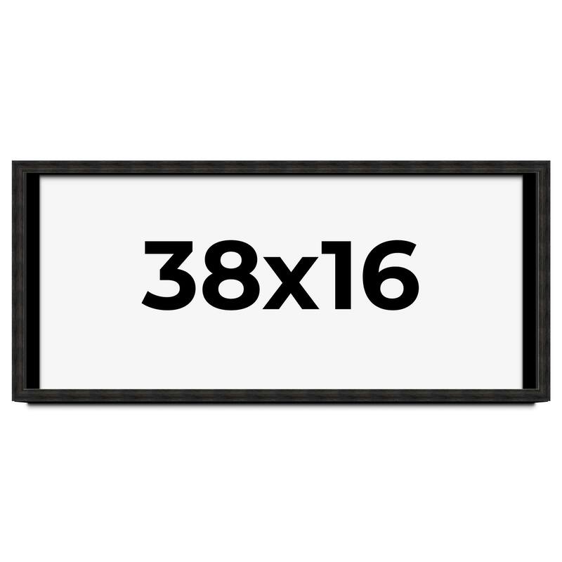 38x16 Shadow Box Black Rustic Barnwood Display Frame | 1.125 Inch