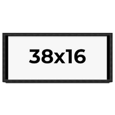 38x16 Shadow Box Black Rustic Barnwood Display Frame | 1.125 Inch