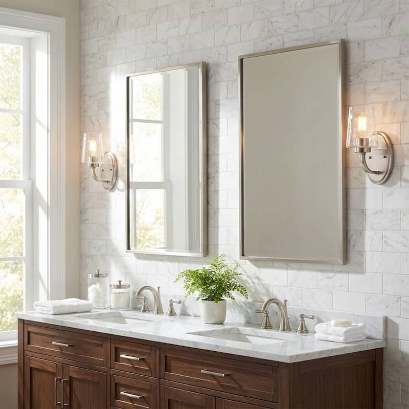 Acroma Modern 1-Light Bathroom Wall Sconce Farmhouse Wall Light with Water Glass