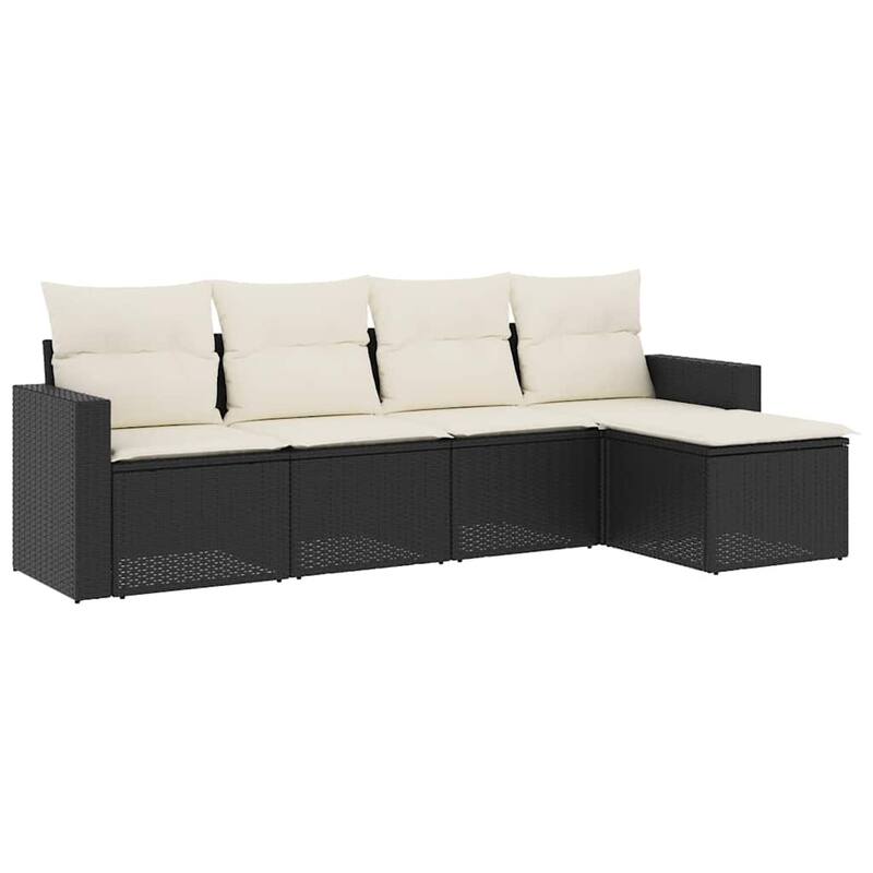 vidaXL Garden Sofa Set 6 Piece with Cushions Outdoor Sofa Couch Poly Rattan