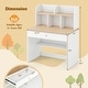 preview thumbnail 3 of 9, Costway Kids Wooden Study Desk Children Writing Table with Hutch & - See Details