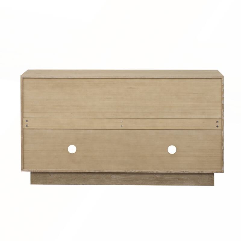 4-Door Large Storage Sideboard with Semi-Circular Handles and Adjustable Shelves for Dining Room and Living Room